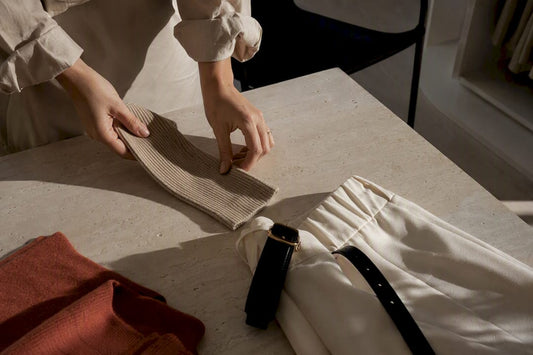 Knitwear textures arranged for outfit styling