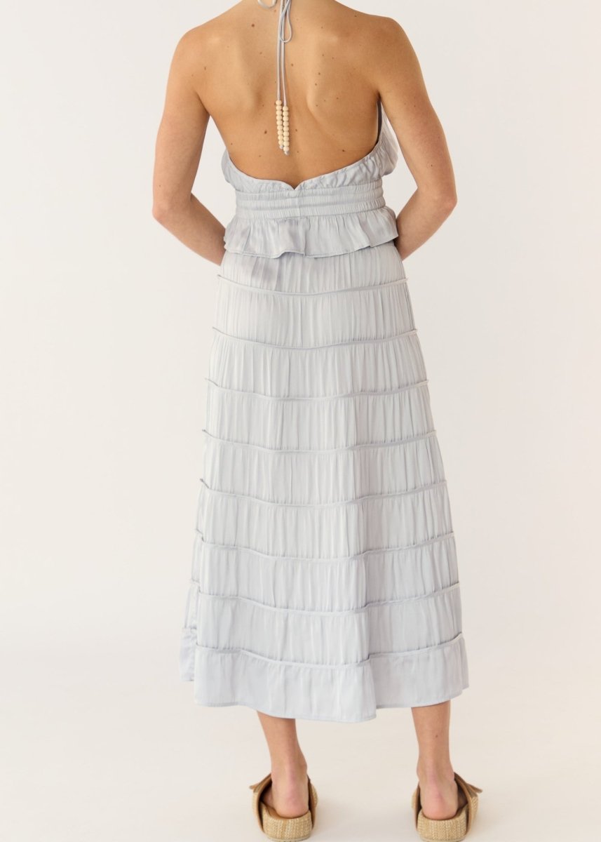 Alina Tiered Skirt in Dove from FLANNEL at Edito boutique