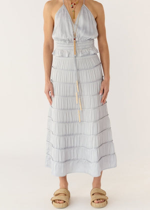 Alina Tiered Skirt in Dove from FLANNEL at Edito boutique