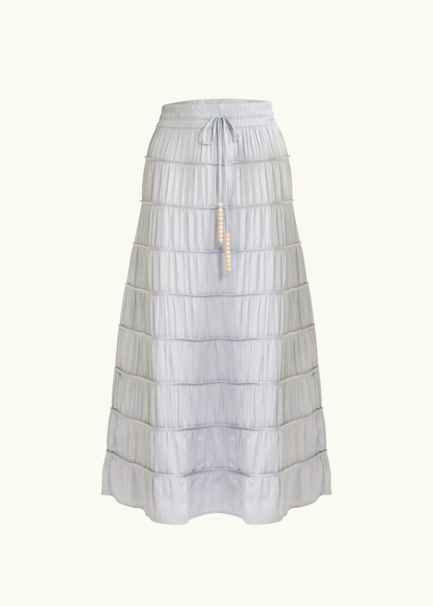 Alina Tiered Skirt in Dove from FLANNEL at Edito boutique