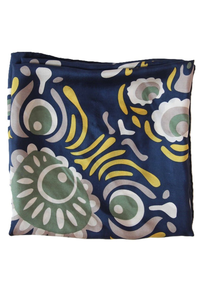 Anastasia Silk Scarf in Marine from LES BELLES VAGABONDES at Edito Boutique