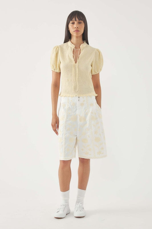 Angelo Smoked Blouse in Off White from ANTIK BATIK at Edito boutique Angelo Smoked Blouse in Off White from ANTIK BATIK at Edito boutique