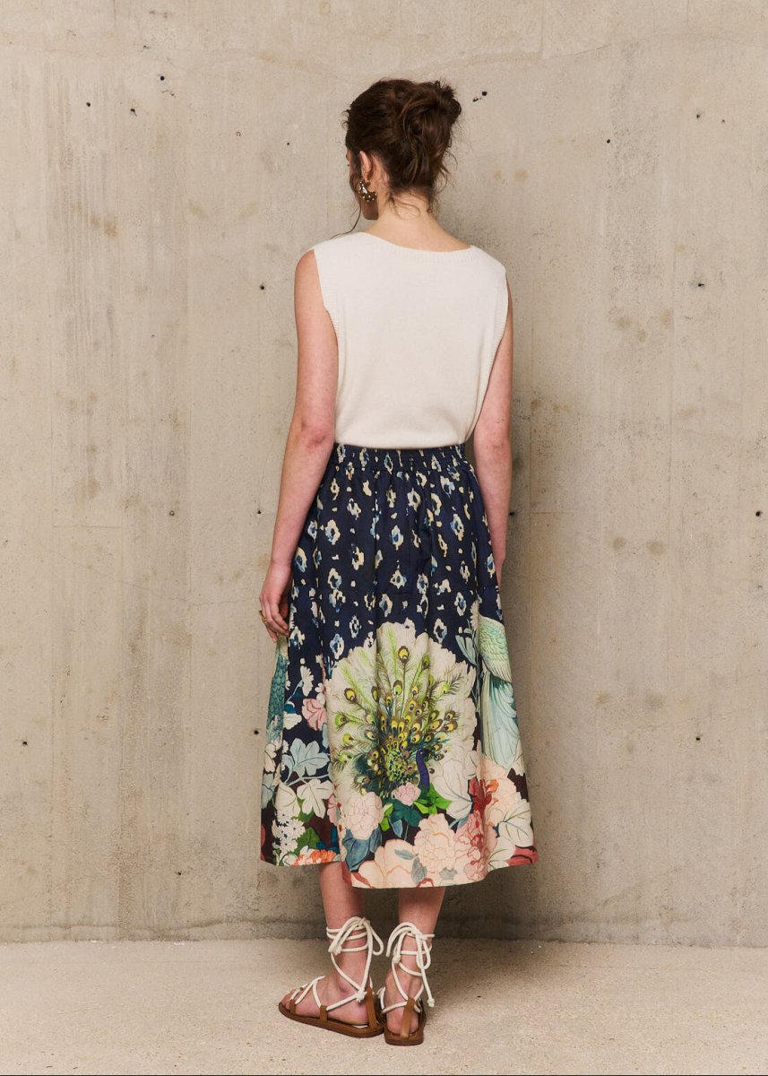 Beatrice Printed Skirt in Navy from STELLA FOREST at Edito boutique