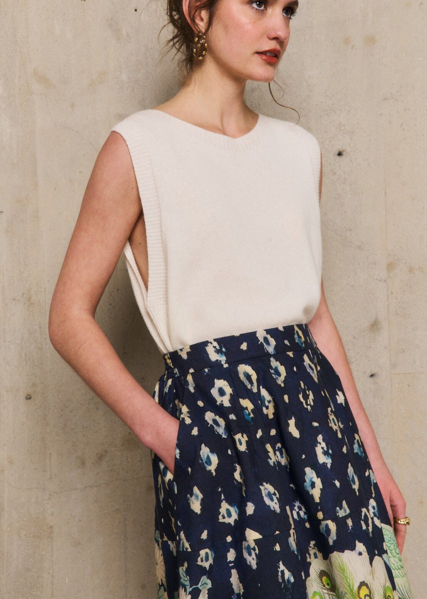 Beatrice Printed Skirt in Navy from STELLA FOREST at Edito boutique