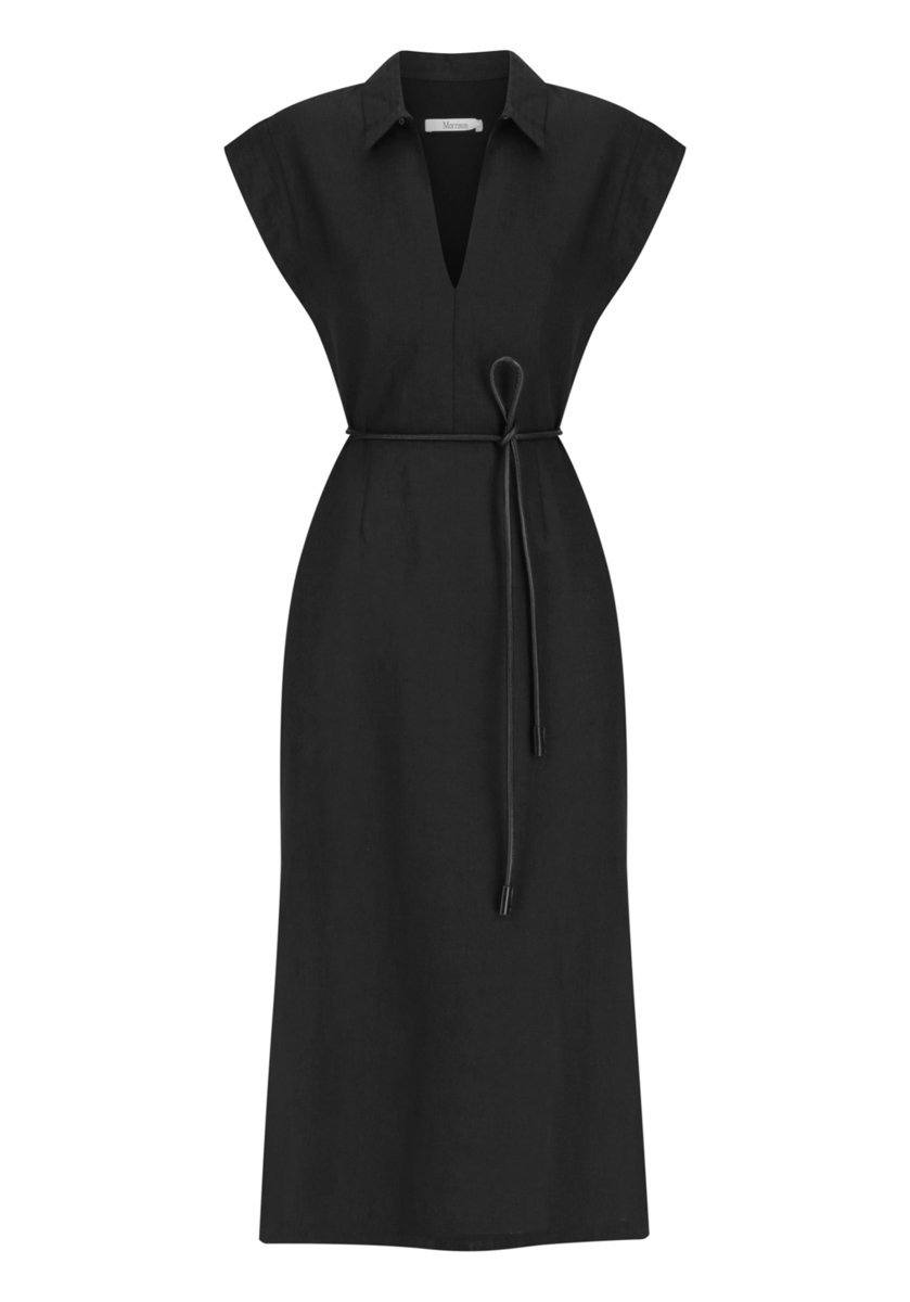 Belle Linen Dress in Black from MORRISON at Edito boutique