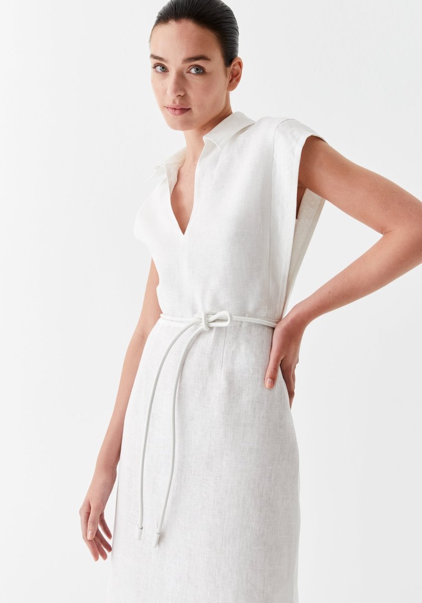 Belle Linen Dress in Ivory from MORRISON at Edito boutique