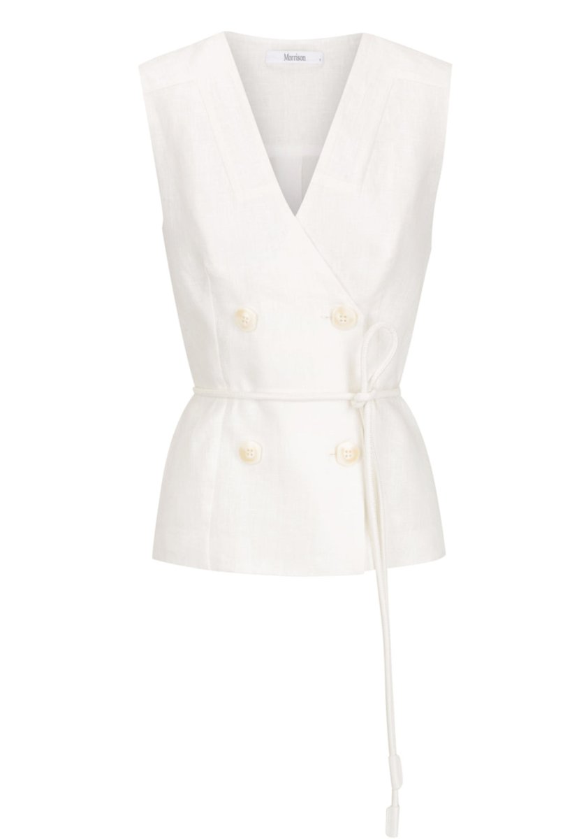 Belle Linen Vest in Ivory from MORRISON at Edito boutique