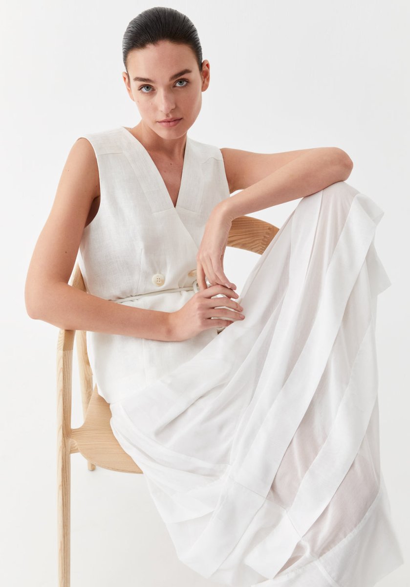 Belle Linen Vest in Ivory from MORRISON at Edito boutique
