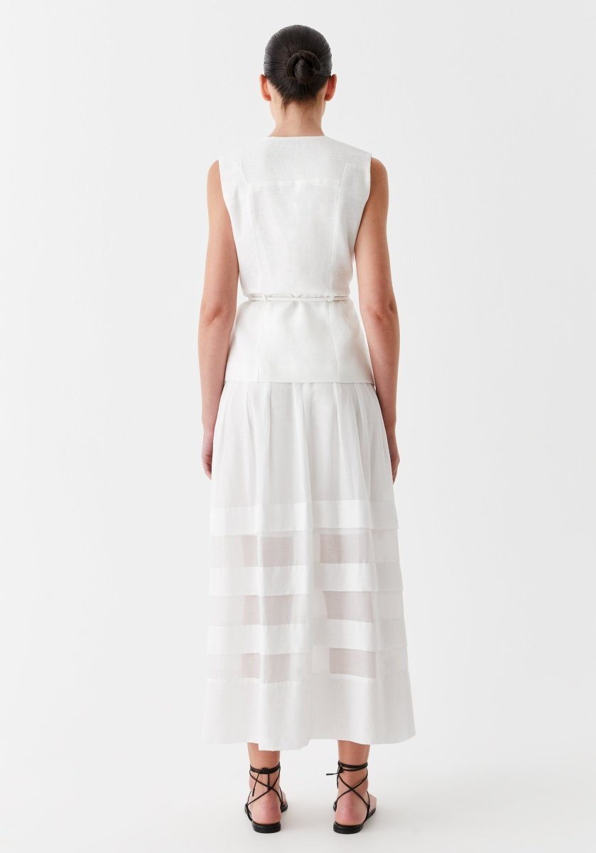 Belle Linen Vest in Ivory from MORRISON at Edito boutique