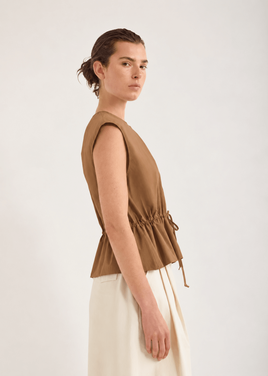 Bonne Crushed Cotton Top in Saffa from JAC + JACK at Edito Boutique