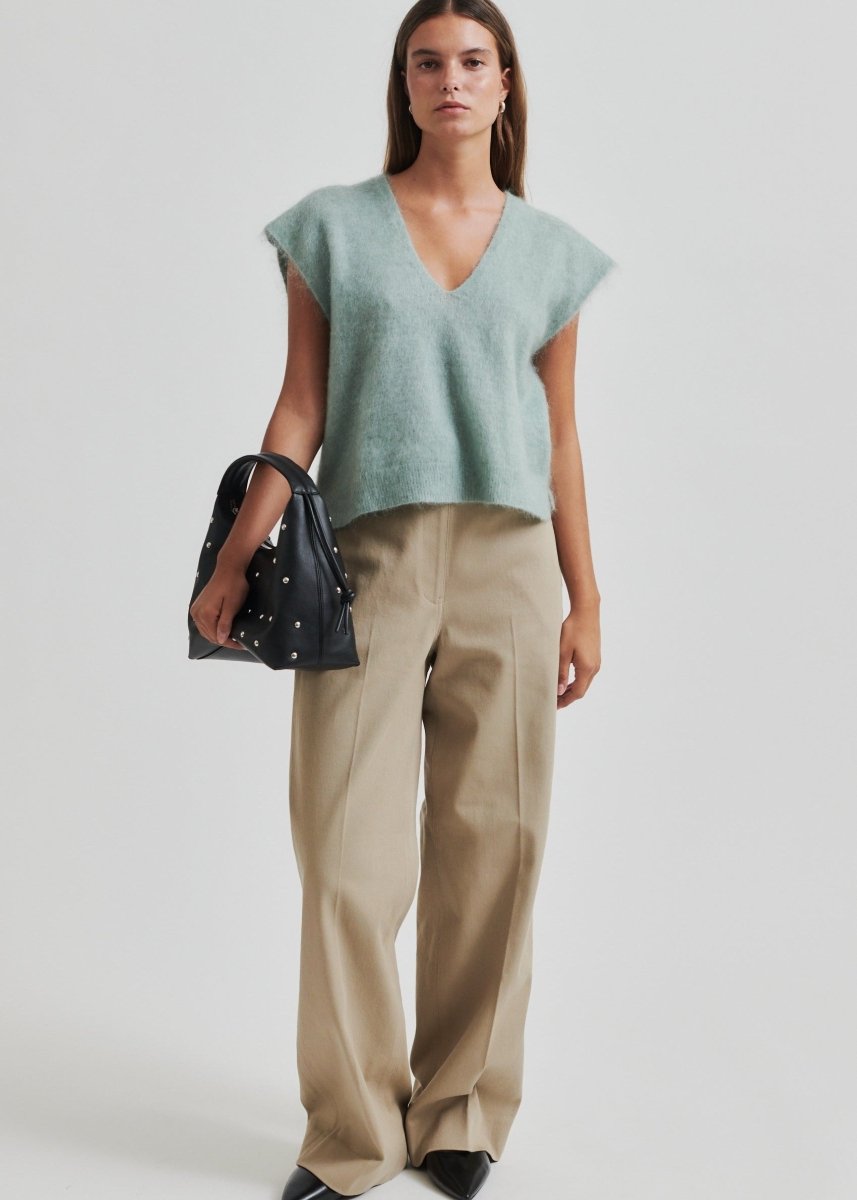 Camyrn Knit Vest in Slate Green from SECOND FEMALE at Edito boutique
