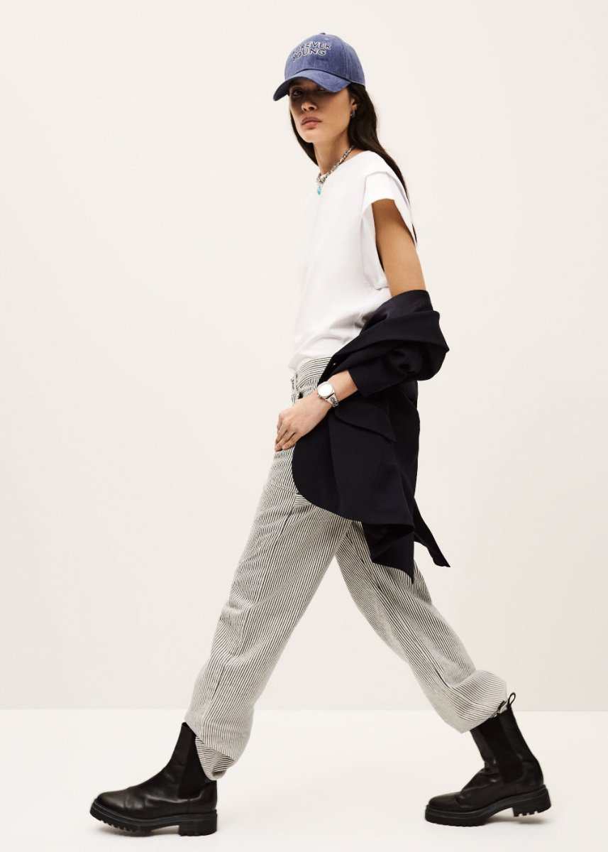 Carpenter Wide Pants in Pinstripe from BA&SH at Edito boutique