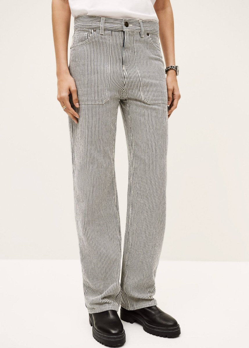 Carpenter Wide Pants in Pinstripe from BA&SH at Edito boutique