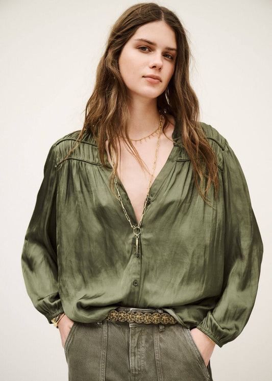 Cessia Shirt in Khaki from BA&SH at Edito boutique Cessia Shirt in Khaki from BA&SH at Edito boutique