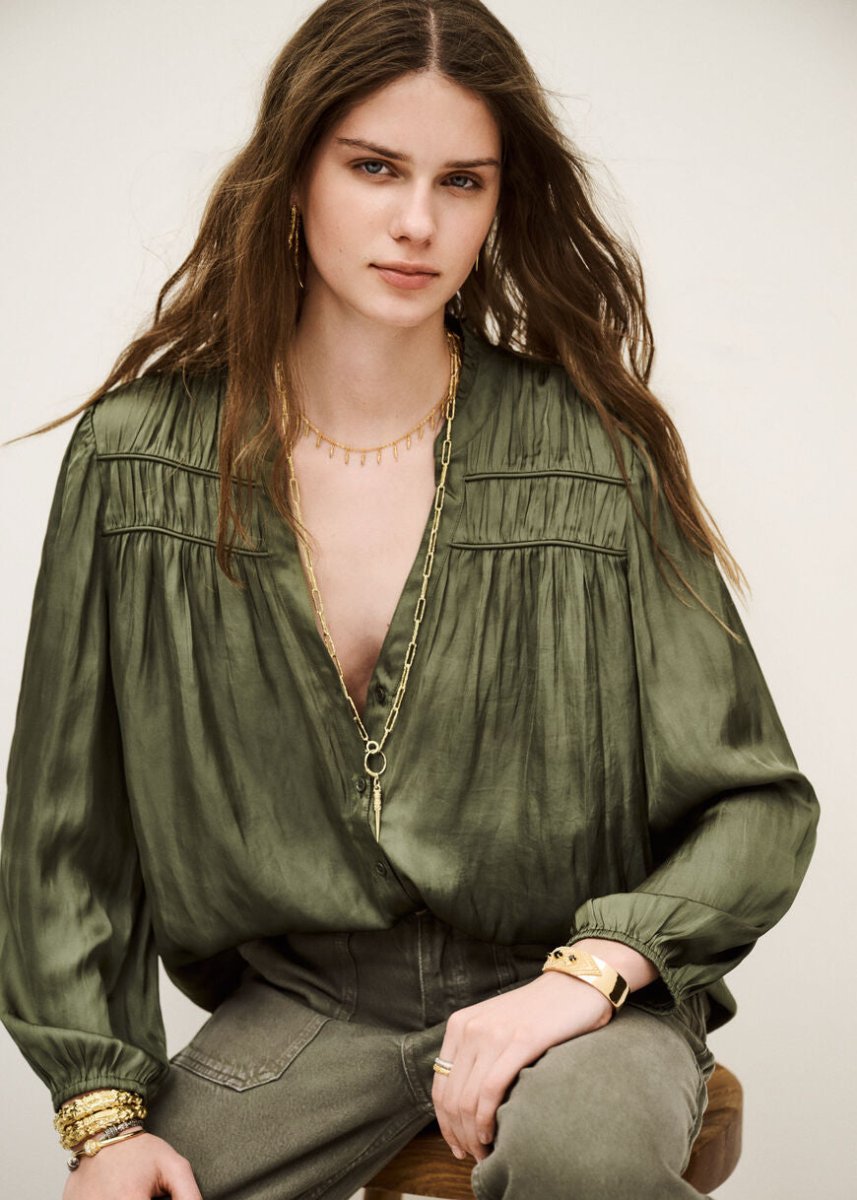 Cessia Shirt in Khaki from BA&SH at Edito boutique