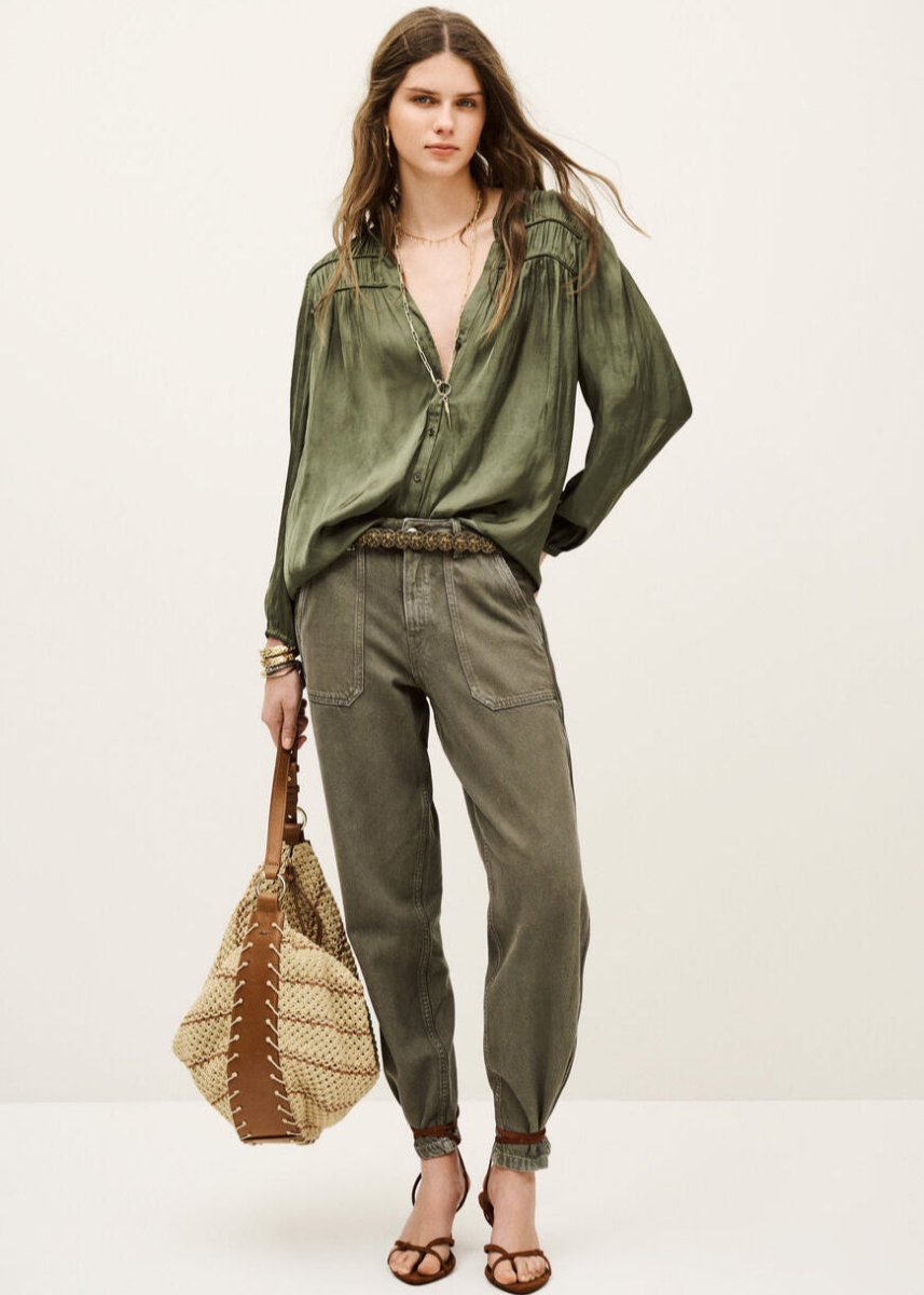 Cessia Shirt in Khaki from BA&SH at Edito boutique