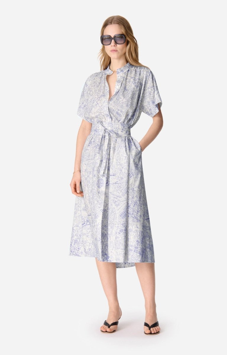 Ciao Dress in White Blue from VANESSA BRUNO at Edito boutique