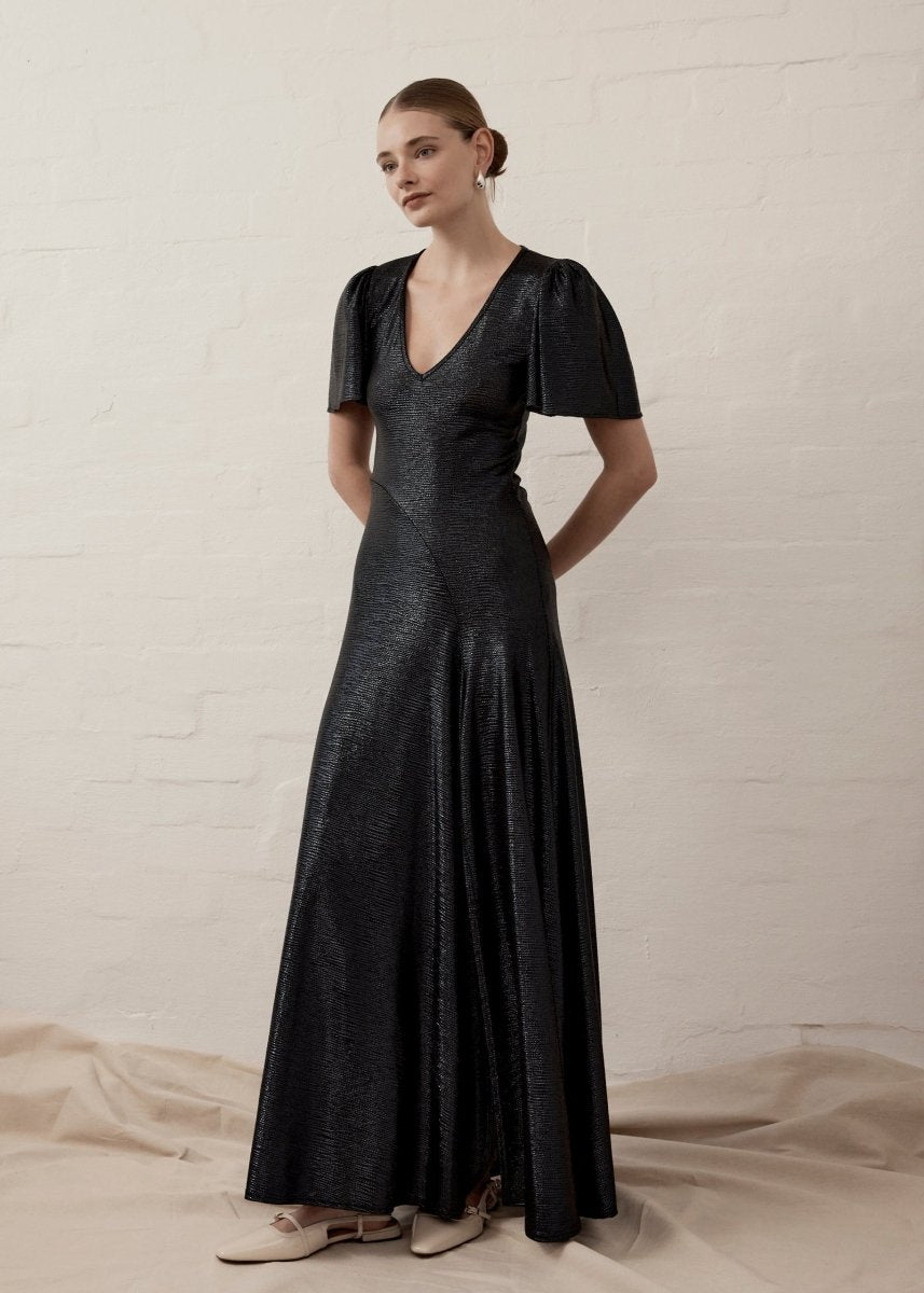 Como Maxi Dress in Navy from LUXE DE VALENTINA at Edito boutique