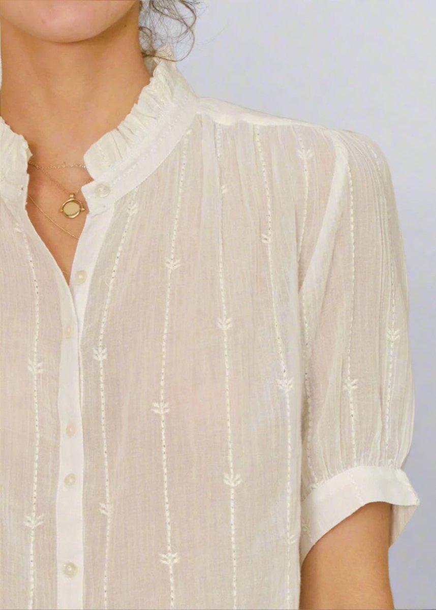 Dacy Embroidered top in Ecru from M.A.B.E at Edito boutique