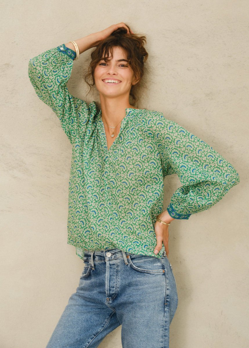 Dana L/S Top in Green from M.A.B.E at Edito boutique