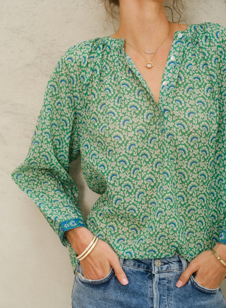 Dana L/S Top in Green from M.A.B.E at Edito boutique