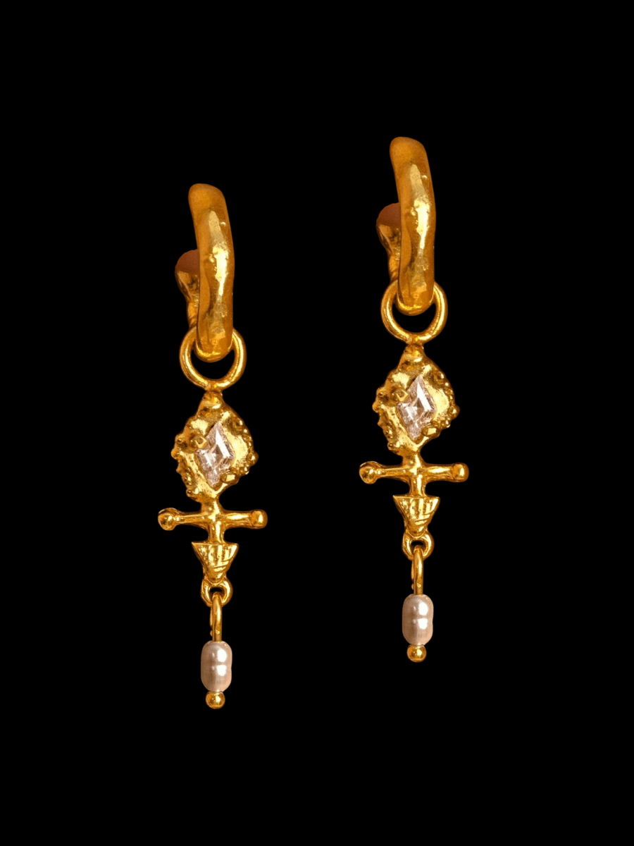 Diamond Arrow Hoops from RUBY JACK at Edito Boutique