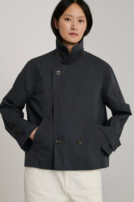 Donovan Trench Coat in Charcoal from SOEUR at Edito boutique Donovan Trench Coat in Charcoal from SOEUR at Edito boutique
