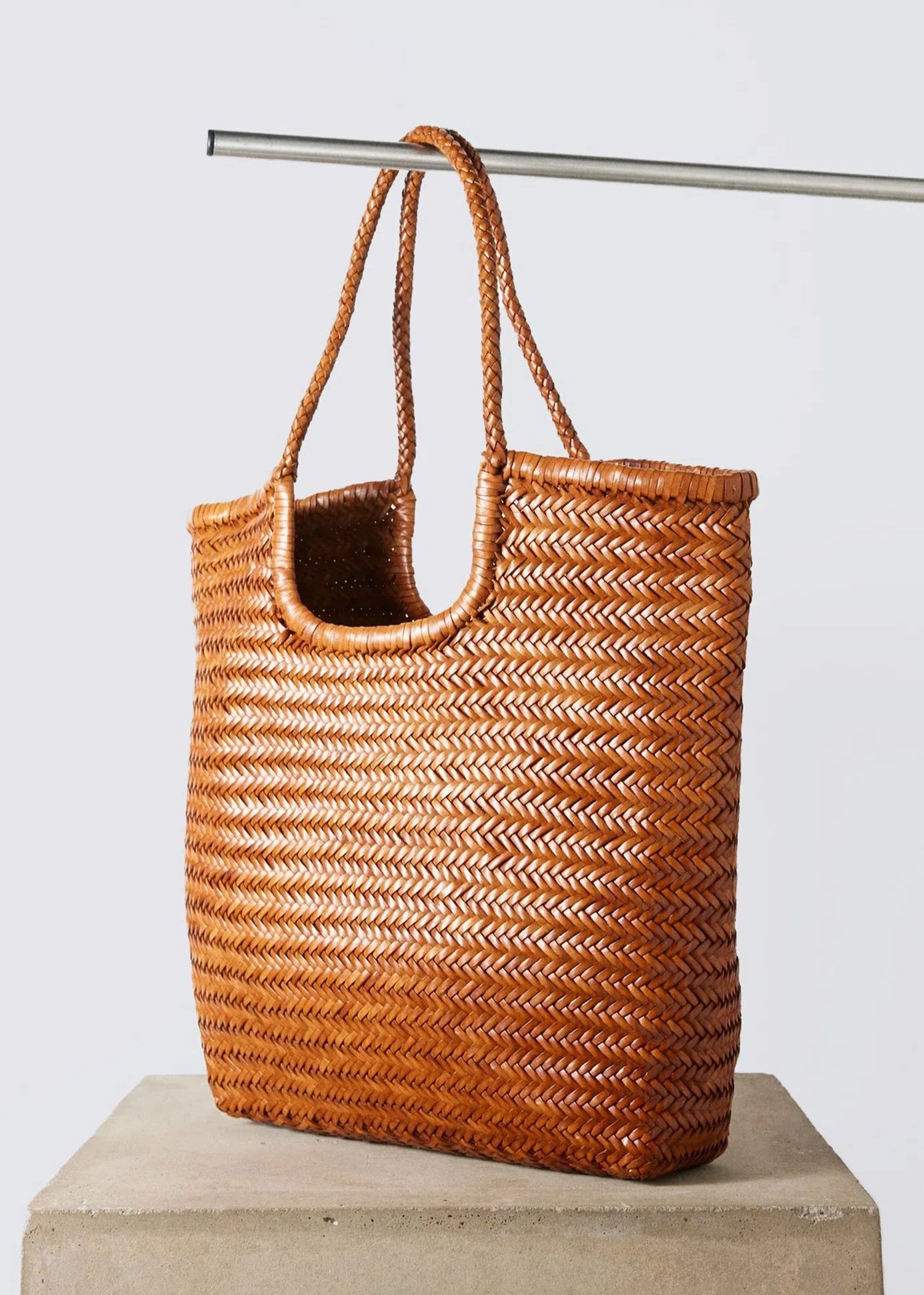 Diagonal Triple Jump Bag in Tan from Dragon Diffusion