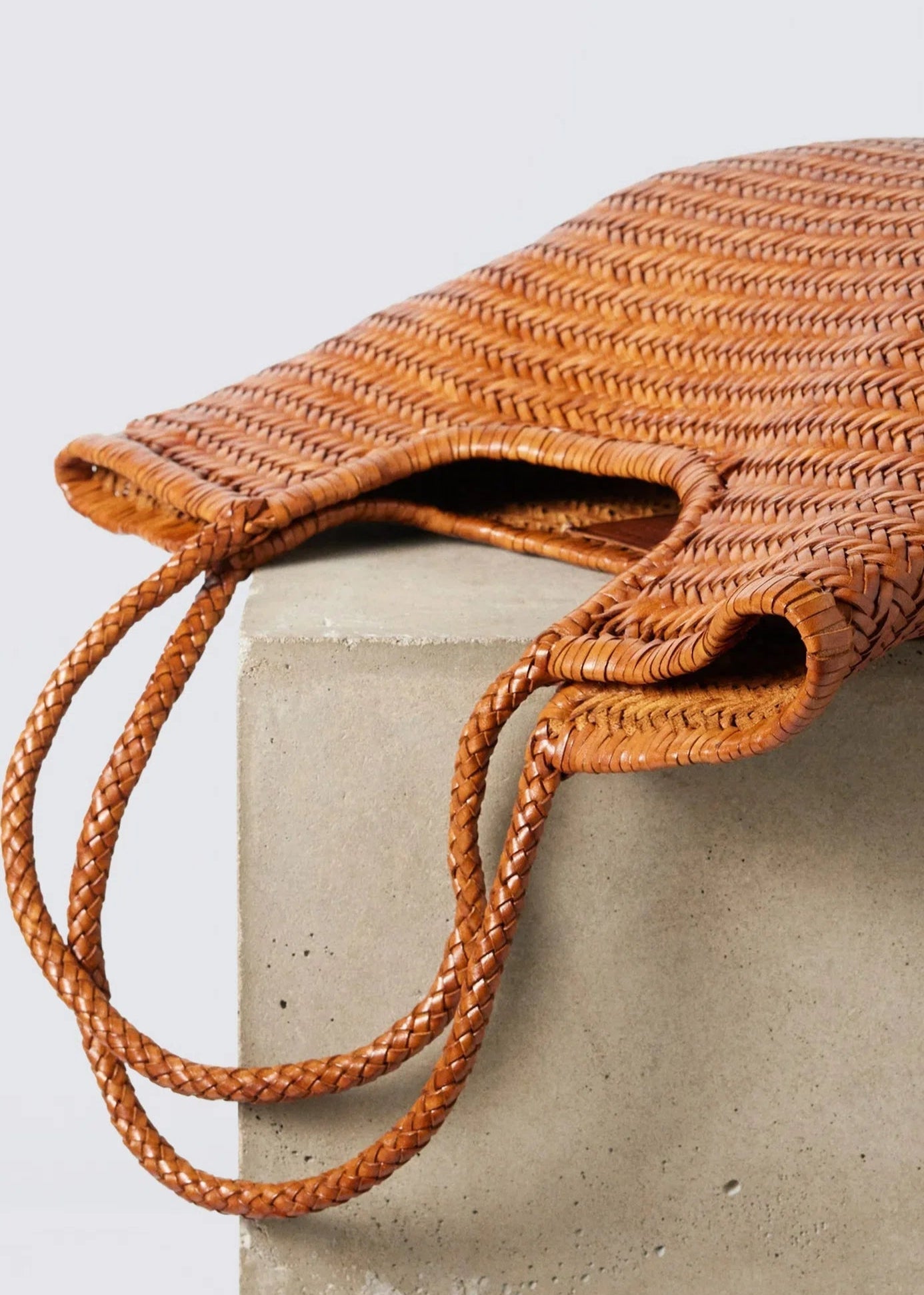 Diagonal Triple Jump Bag in Tan from Dragon Diffusion