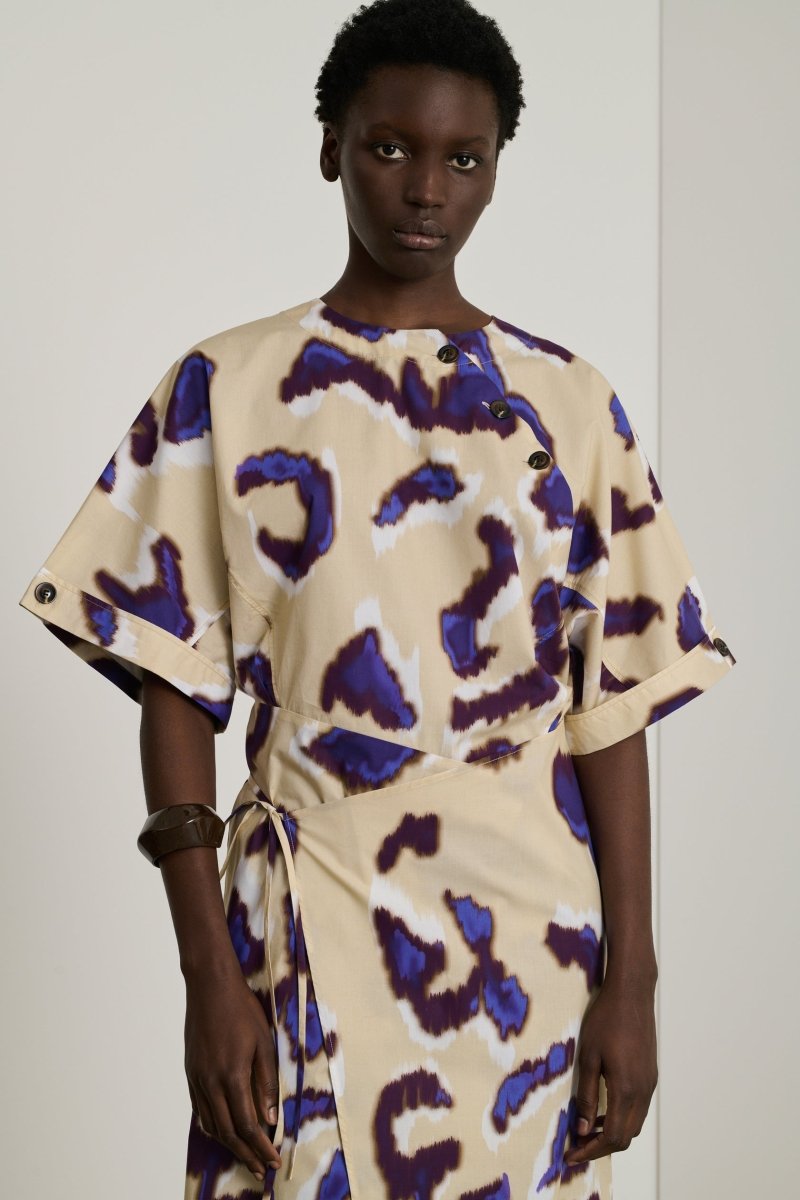 Ecuador Dress in Beige Aubergine from SOEUR at Edito boutique