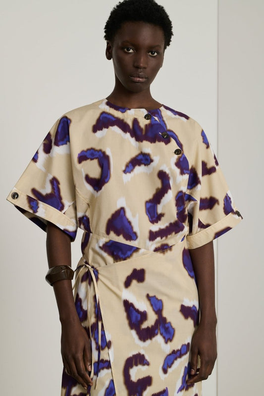 Ecuador Dress in Beige Aubergine from SOEUR at Edito boutique Ecuador Dress in Beige Aubergine from SOEUR at Edito boutique