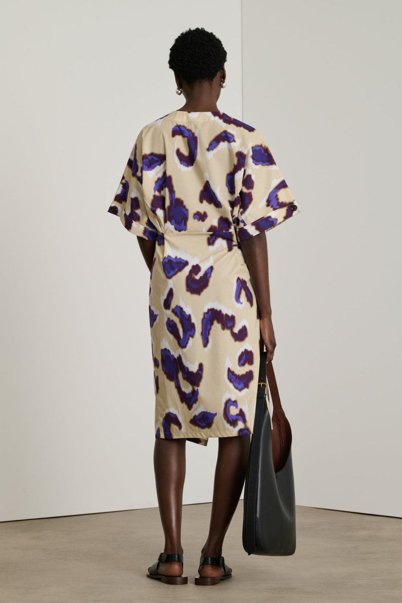 Ecuador Dress in Beige Aubergine from SOEUR at Edito boutique
