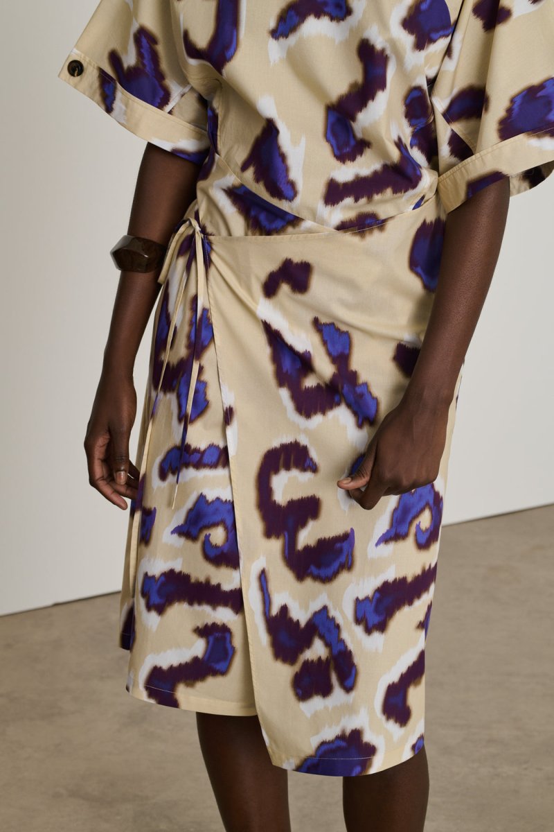 Ecuador Dress in Beige Aubergine from SOEUR at Edito boutique