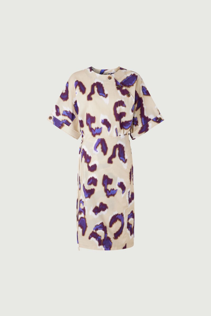 Ecuador Dress in Beige Aubergine from SOEUR at Edito boutique