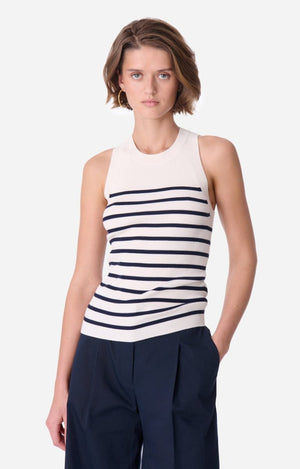 Edea Tank Top in Ecru Navy from VANESSA BRUNO at Edito boutique