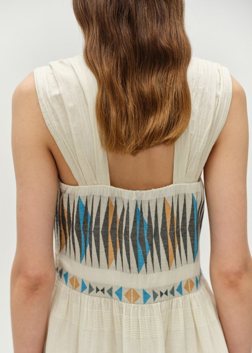 Elegant Dress in Blue/Camel from DEVOTION TWINS at Edito boutique