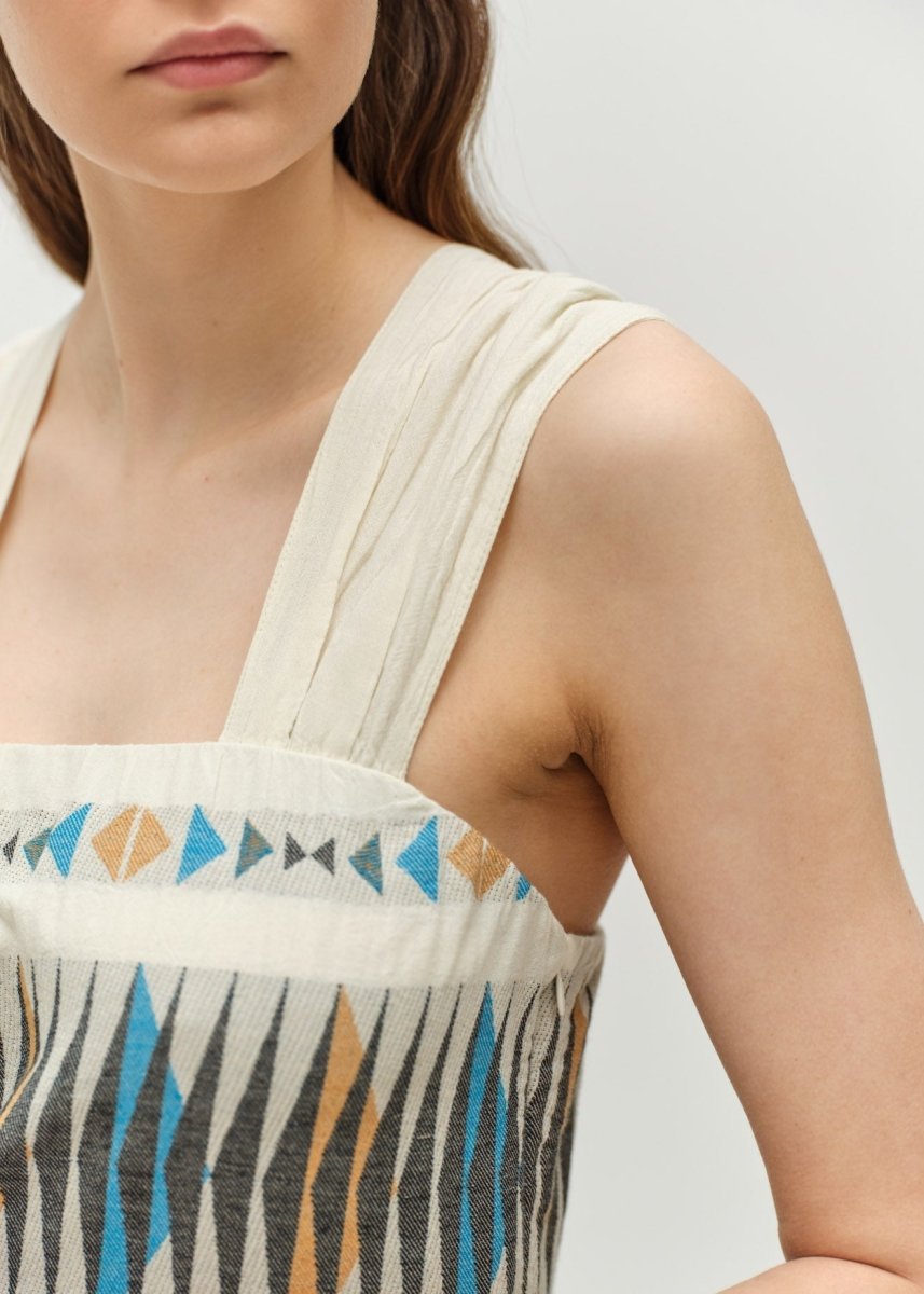 Elegant Dress in Blue/Camel from DEVOTION TWINS at Edito boutique