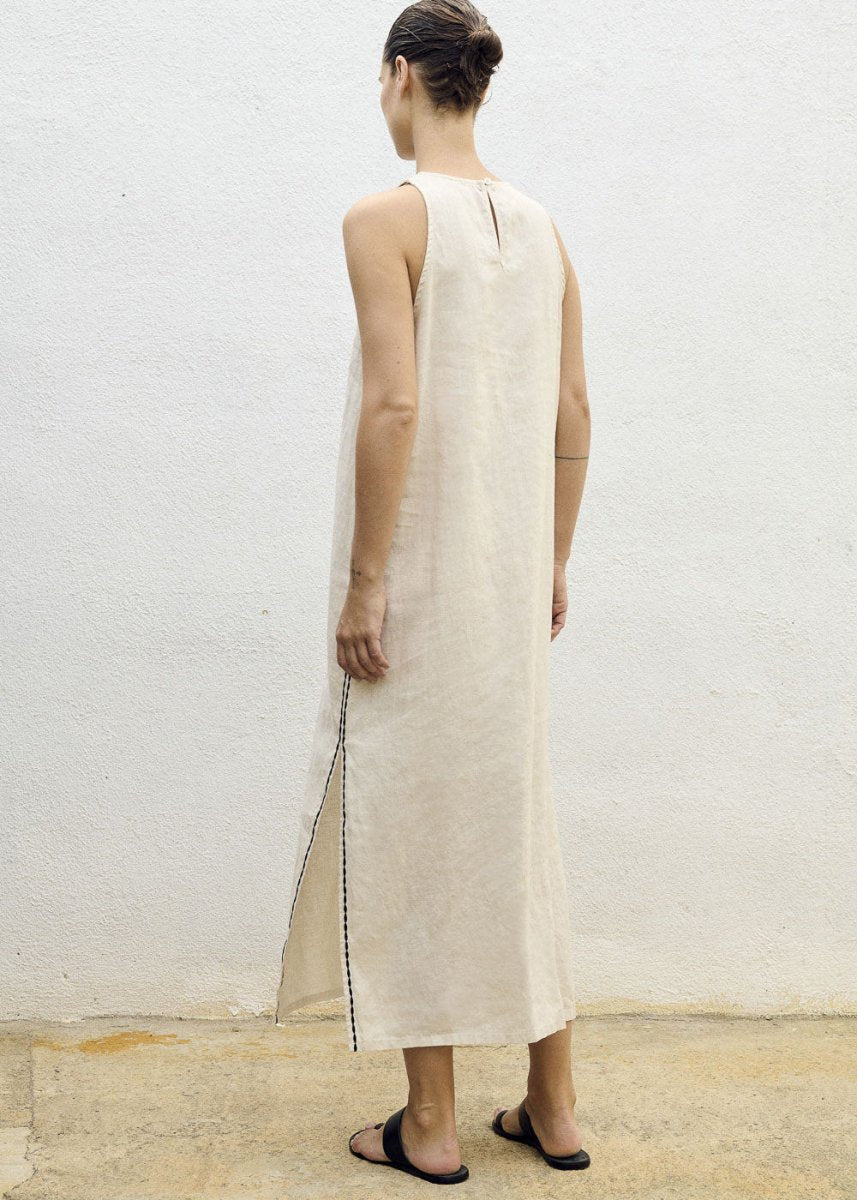 Embroidered Long Dress in Cream from SITA MURT at Edito boutique