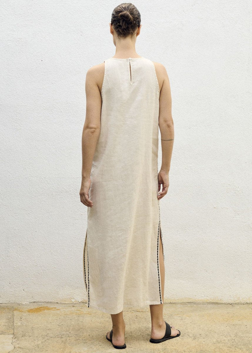 Embroidered Long Dress in Cream from SITA MURT at Edito boutique