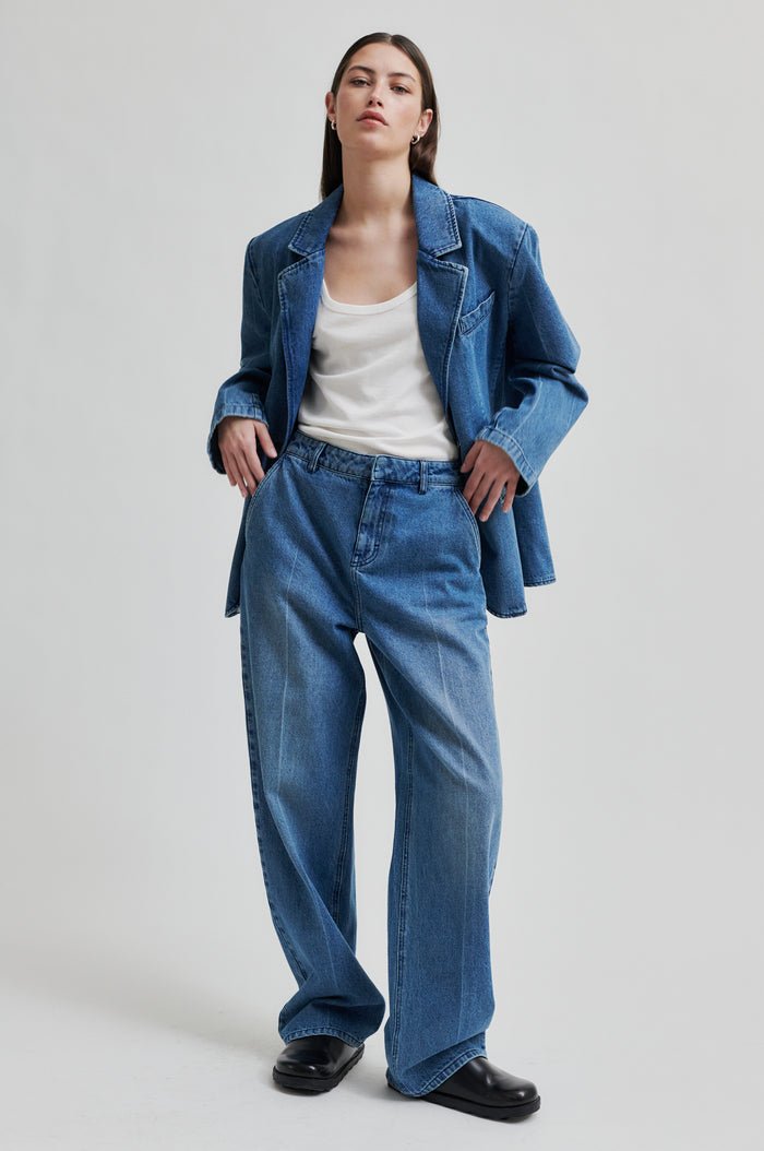 Everly Denim Jean in Blue from SECOND FEMALE at Edito boutique