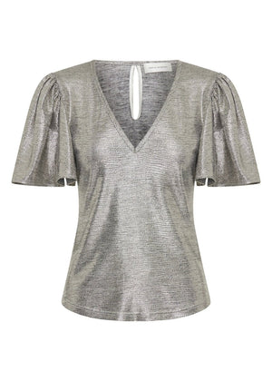 Farfalla Top in Silver from LUXE DE VALENTINA at Edito boutique