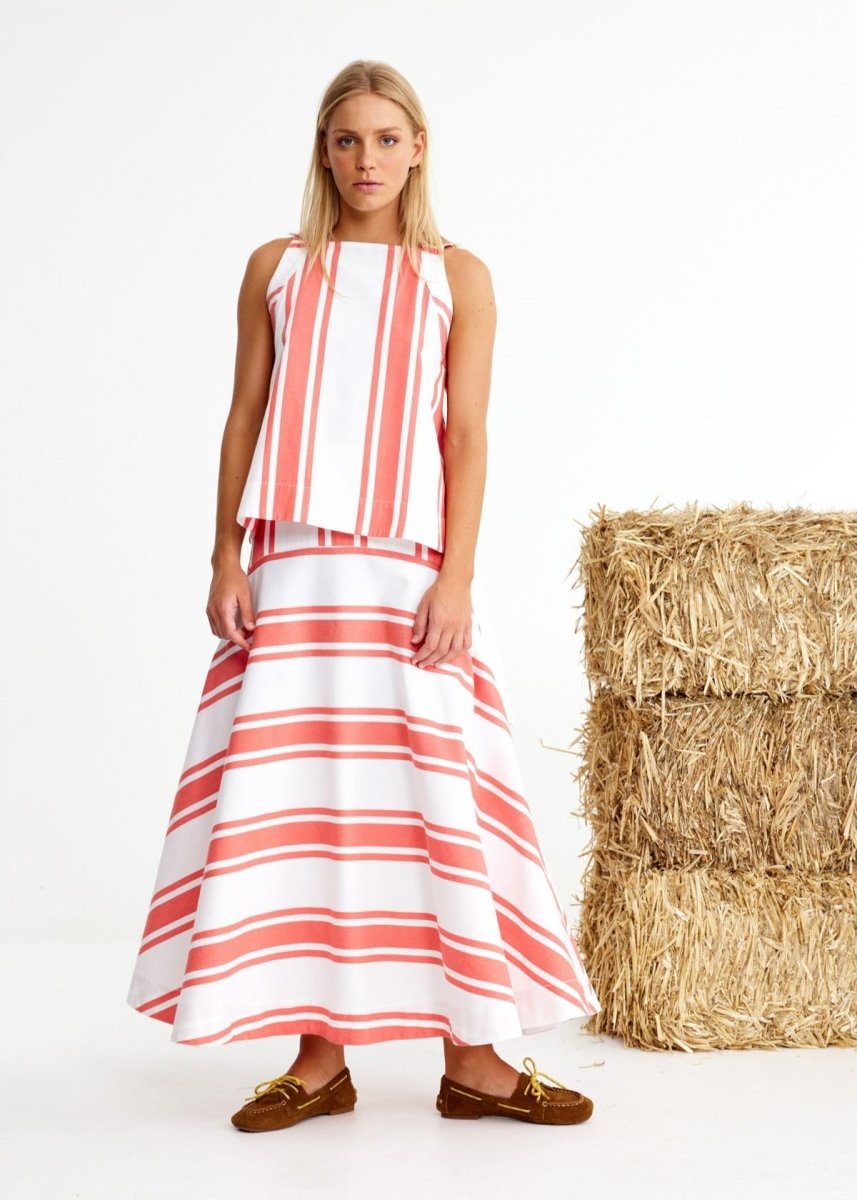 Filly Top in Red Stripes from BINNYWEAR at Edito boutique