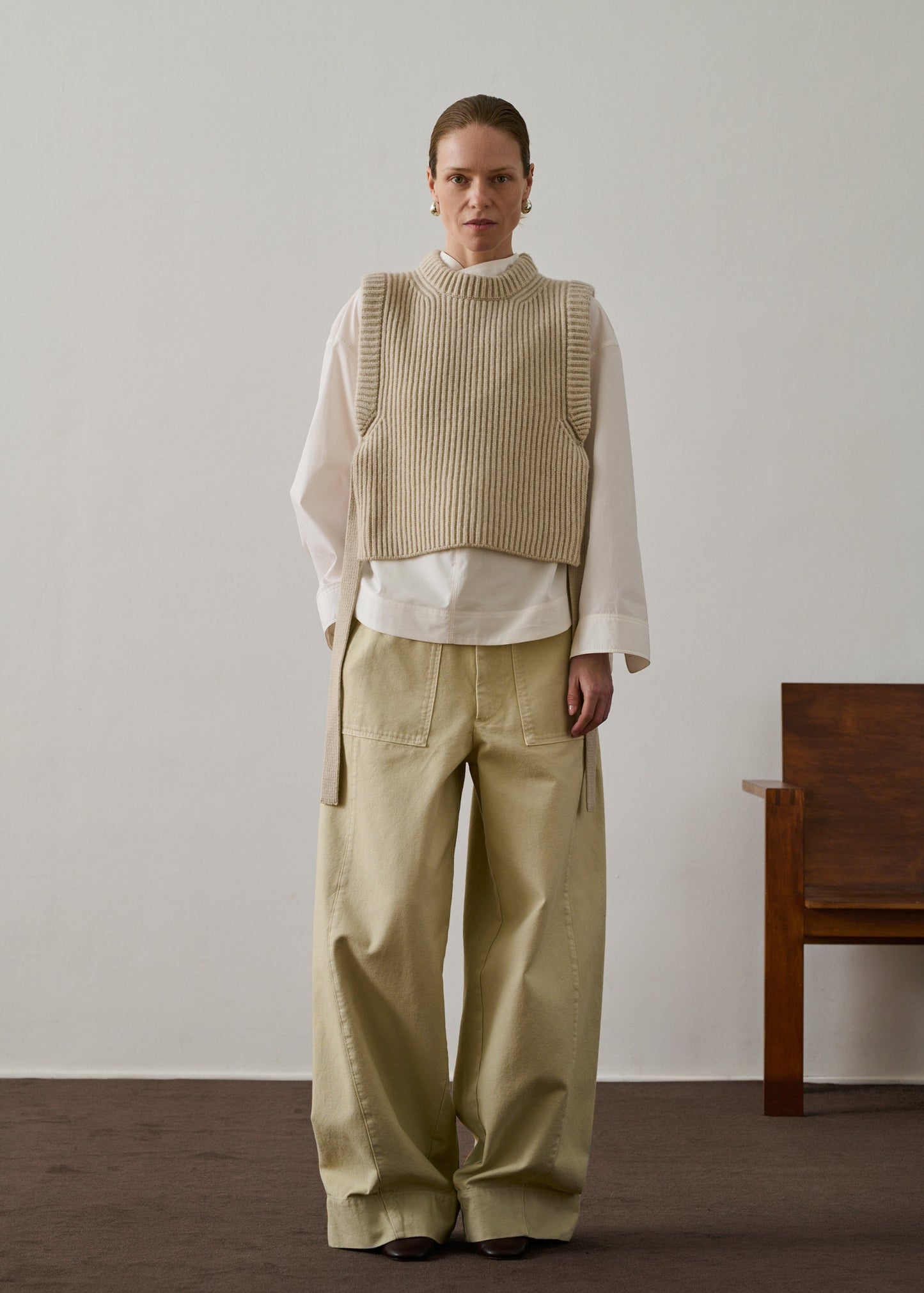 Firmus Sleeveless Jumper in Ecru from Soeur