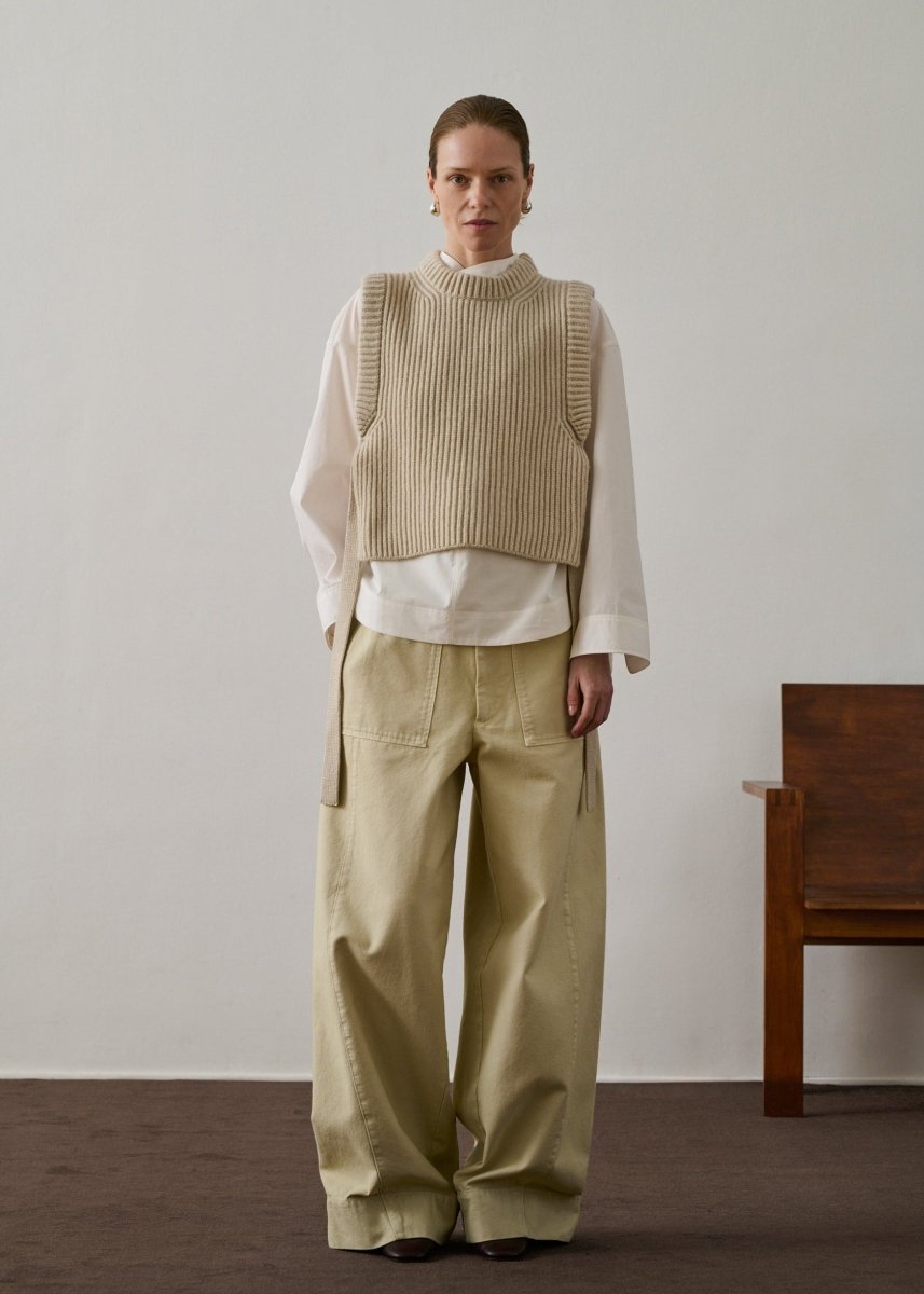 Firmus Sleeveless Jumper in Ecru from SOEUR at Edito boutique
