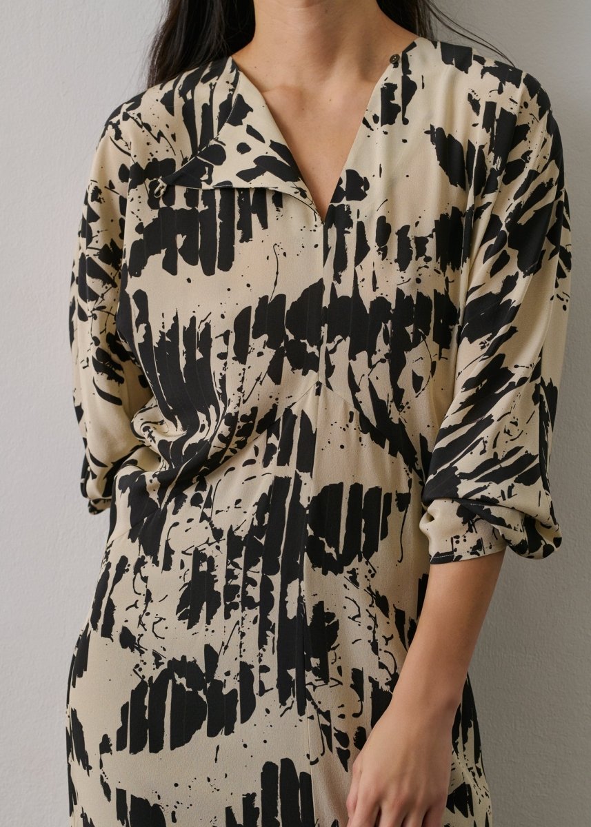 Francine Dress in Pale Yellow/Black from SOEUR at Edito boutique