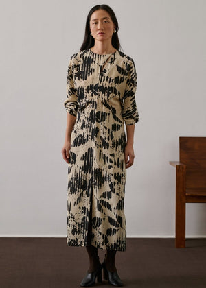 Francine Dress in Pale Yellow/Black from SOEUR at Edito boutique