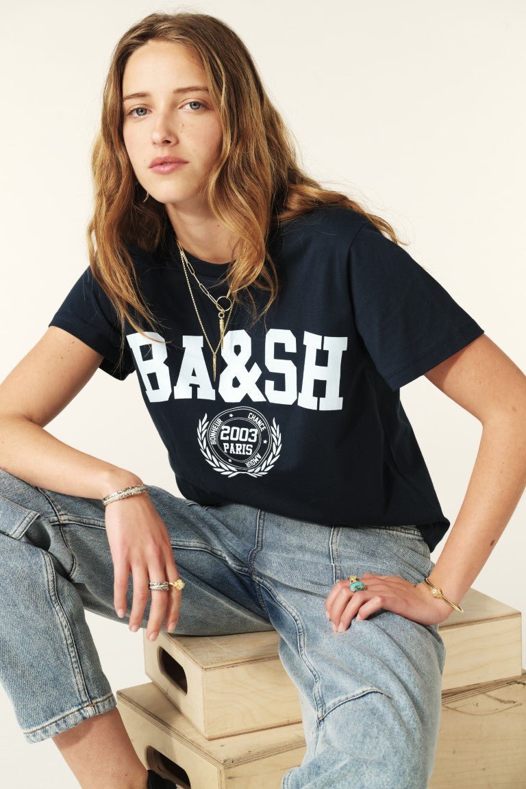Ioni T-Shirt in Navy from BA&SH at Edito boutique