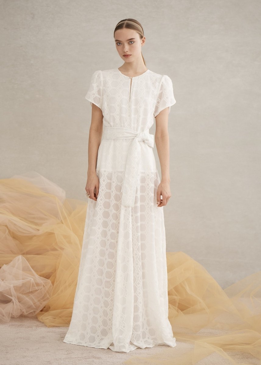 Isabella Maxi Dress in White from LUXE DE VALENTINA at Edito boutique