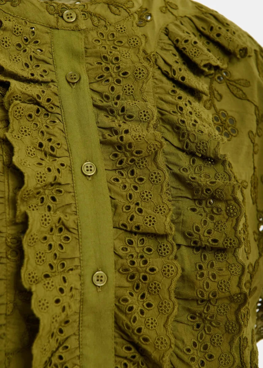Jellaba Blouse in Khaki from ESSENTIEL ANTWERP at Edito Boutique