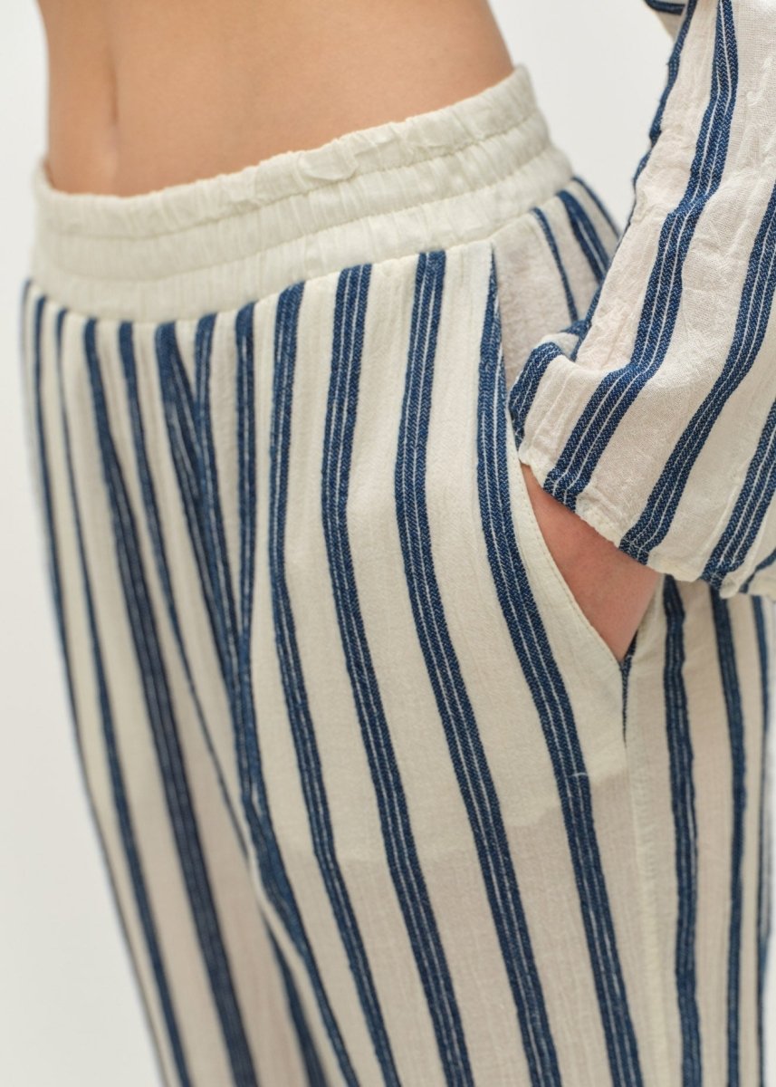 Jolly Pant in Ecru/Navy from DEVOTION TWINS at Edito boutique